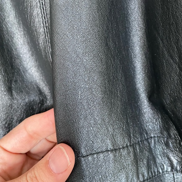 VTG Classic Black Leather Jacket by Liz Thomas Sz S - Picture 12 of 14